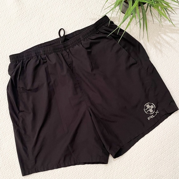 RLX Ralph Lauren Men’s Black Running Athletic Shorts Size Small - Picture 1 of 7